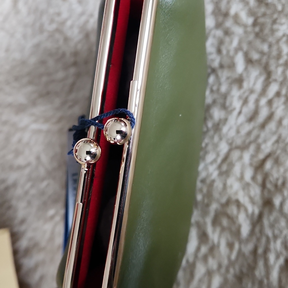 NWT Dooney & Bourke Olive Green Leather Kisslock Large Framed Purse π«πβ€οΈπ - Picture 7 of 16